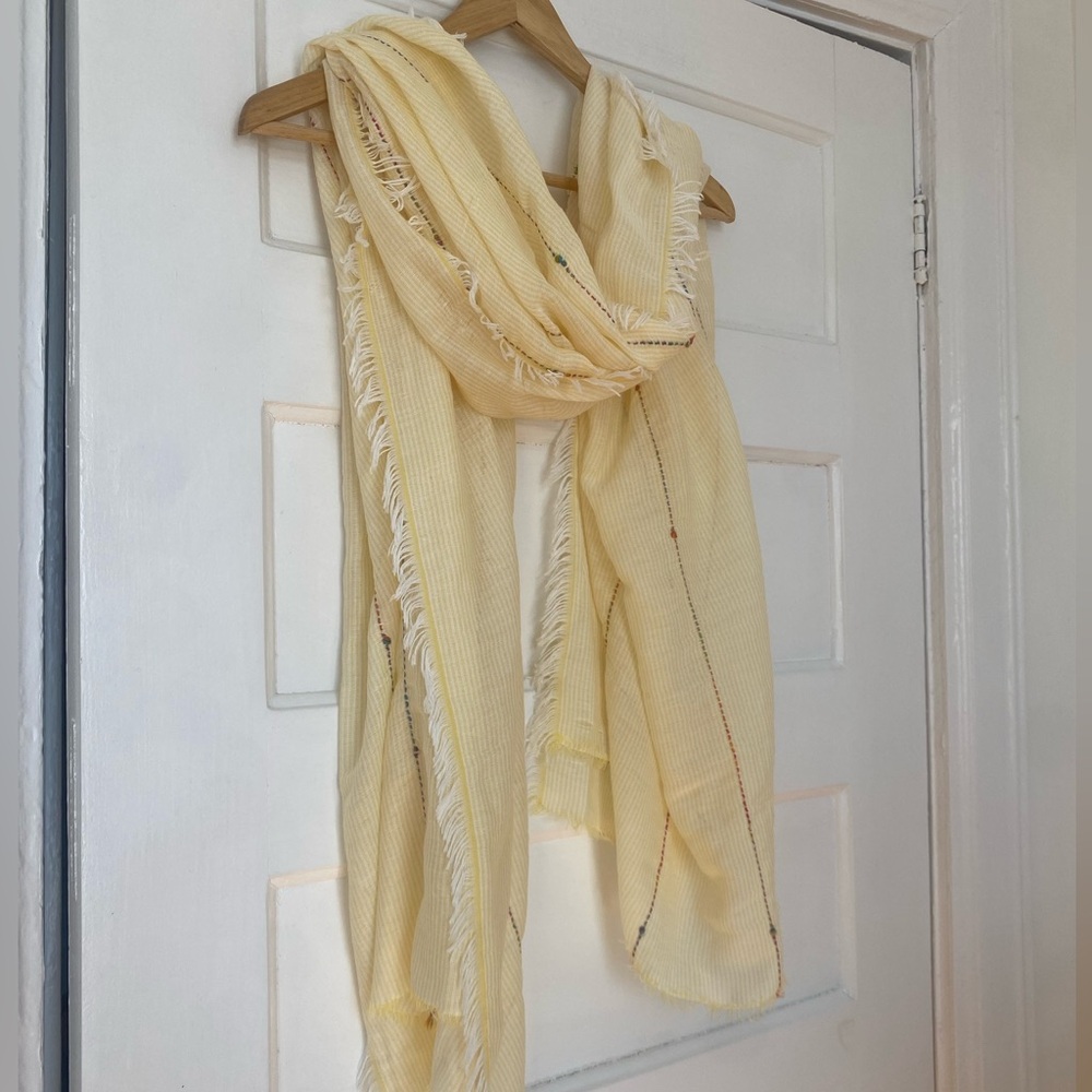 Made in Italy cotton yellow lightweight scarf